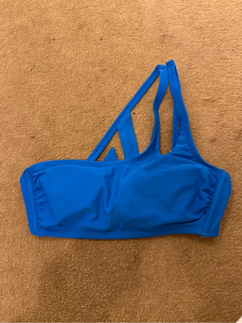 Blue One-Shoulder Swim Top